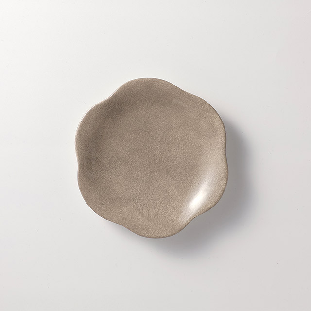 花型プレート　小　Bar　ベージュ