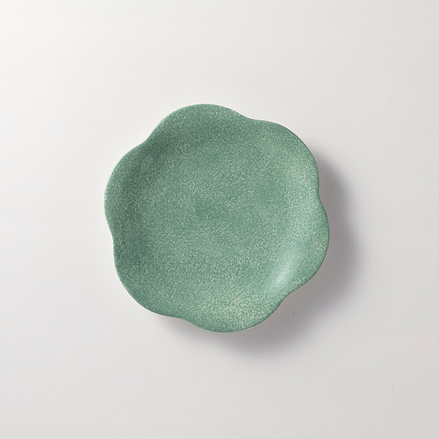 花型プレート　小　Bar　アース緑