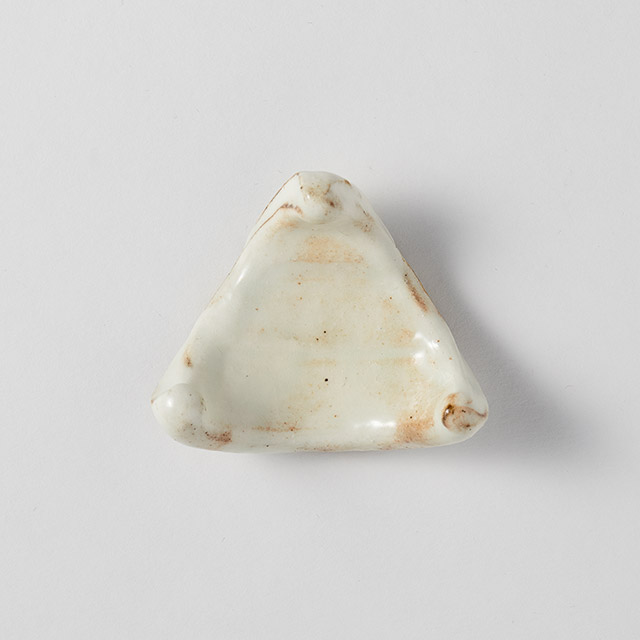 箸置　白柚　粉引き　三角