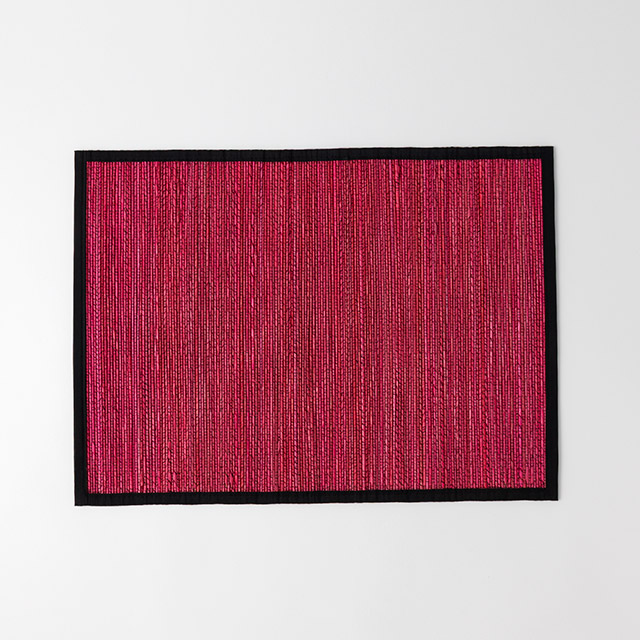 ランチョンマット バンブー 赤/黒縁