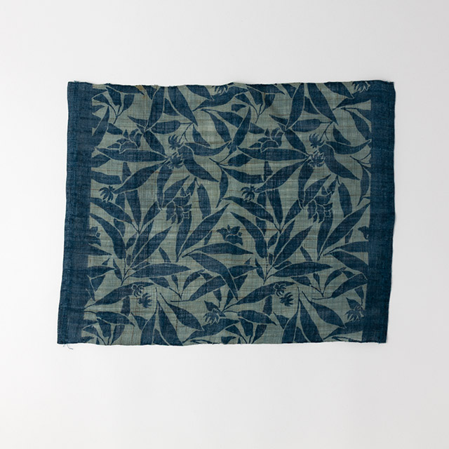 麻ランチョンマット 紺/葉