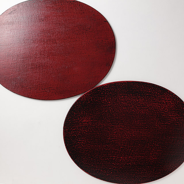 漆布貼り オーバルトレー リバーシブル