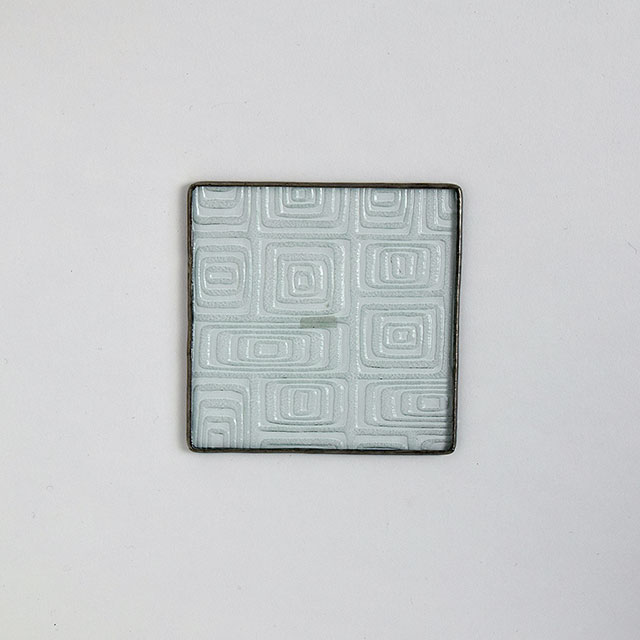 C.O ガラスコースター メタル縁