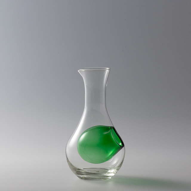 ガラス　徳利　クリア／グリーン