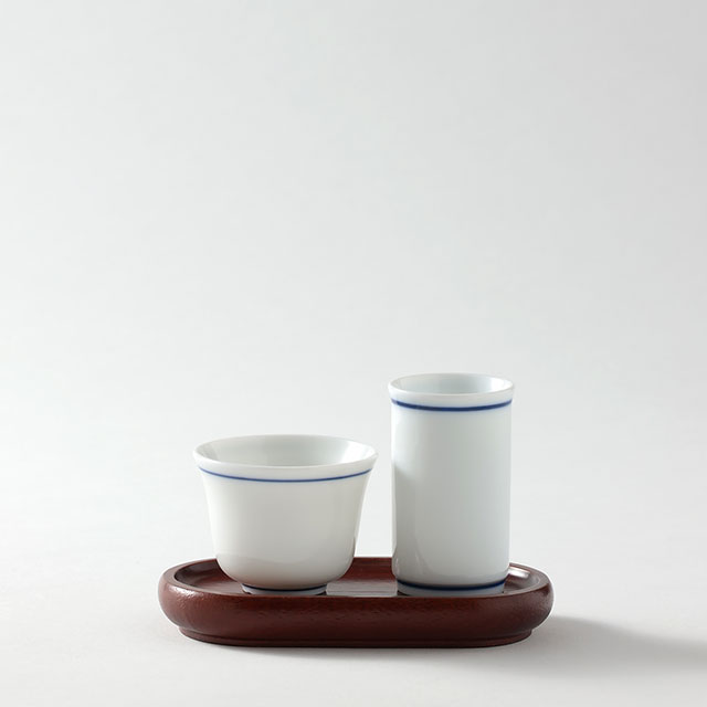 陶　白／紺　聞香杯茶杯