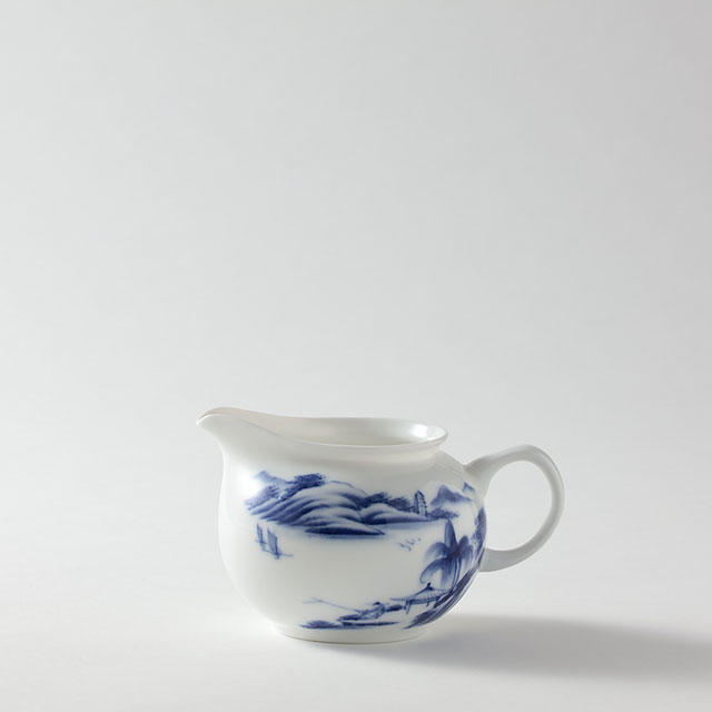 CHINA　陶器　白／山水　茶海
