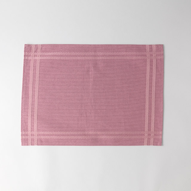 ランチョンマット　ピンク　サイド格子