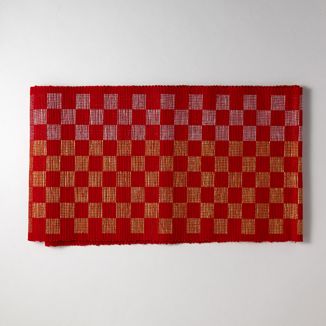 帯地 赤/銀 ランナー