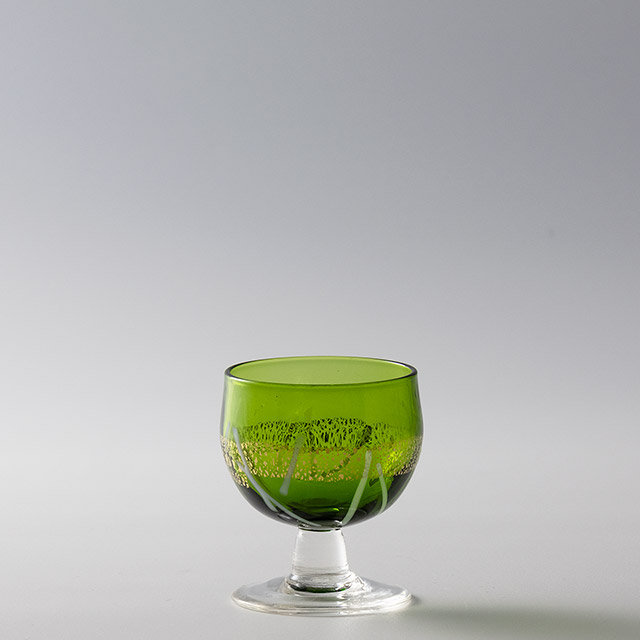 吉田勝美　ガラス(緑)　盃(ｸﾗｼｯｸ50%｜旧900円)