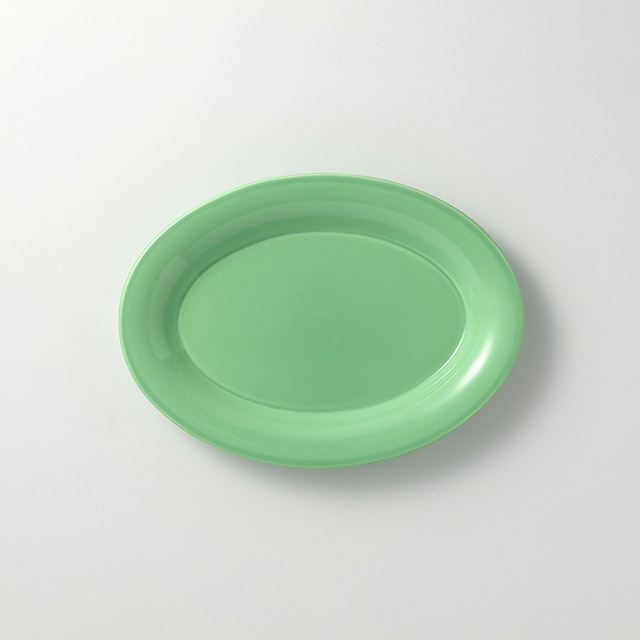 ロイヤルコペンハーゲン 緑楕円皿 大