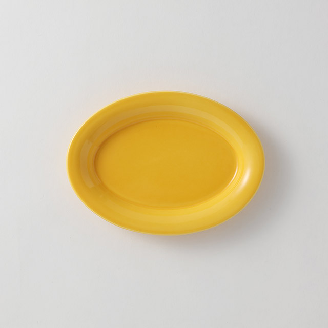 ロイヤルコペンハーゲンハーゲン　黄楕円皿　小