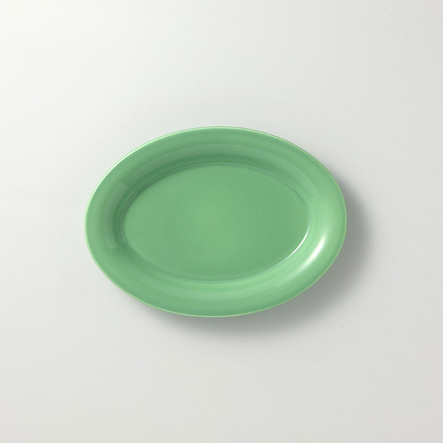 ロイヤルコペンハーゲン　緑楕円皿　小