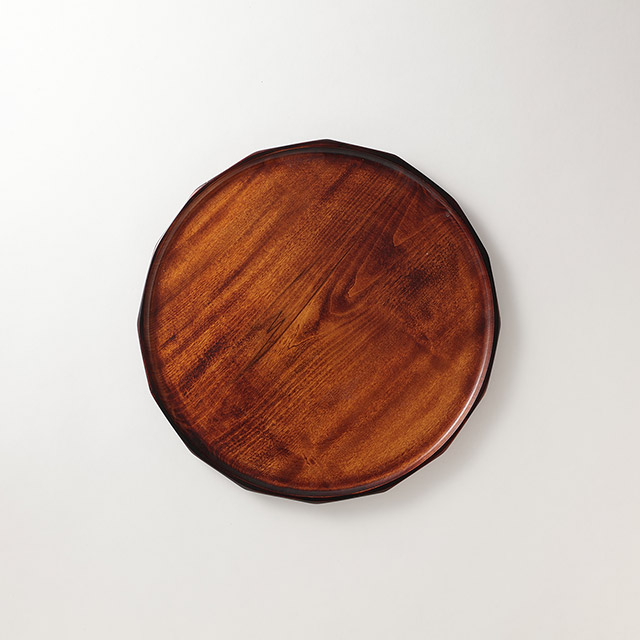 漆塗り　天然木丸トレーbet