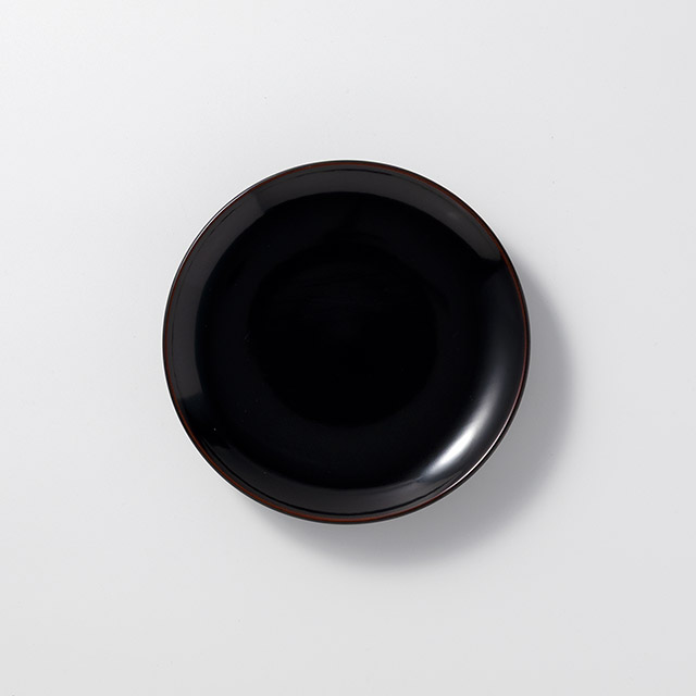漆平安黒 銘々皿 13.5