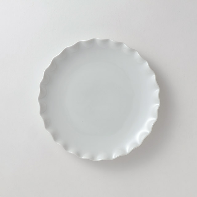 H.K フリル皿 白 21cm