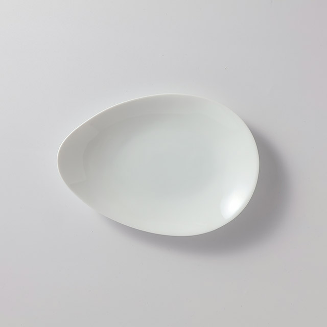 H.K　片花びら皿　白