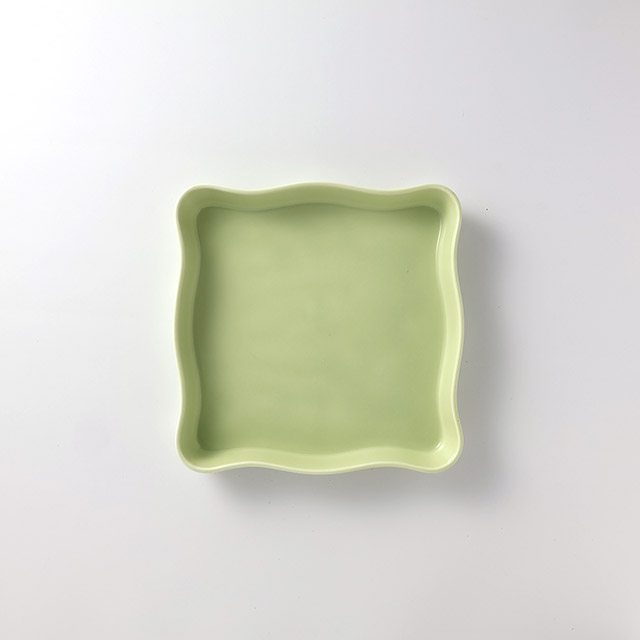 H.K スタッキング角皿 L 若草