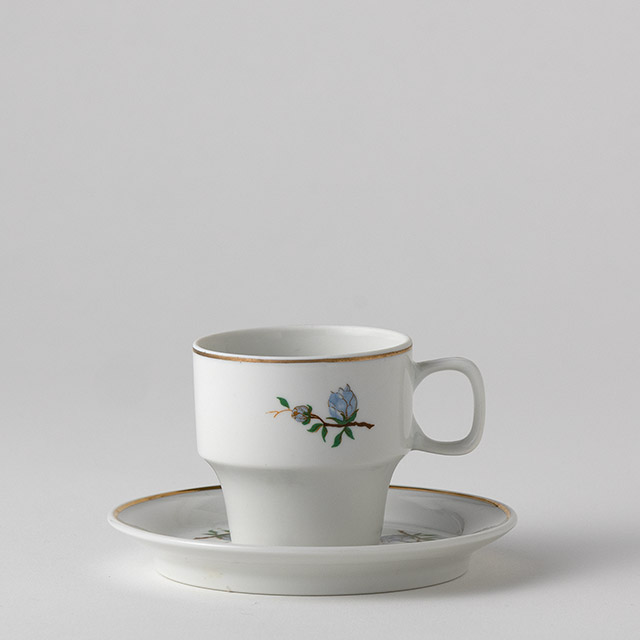 ホロハーザ　デミカップ＆ソーサー　青い花