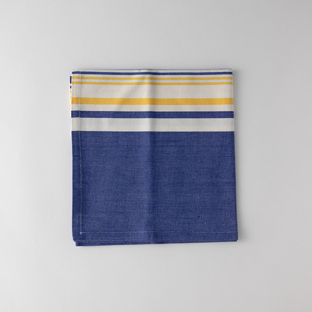 ナプキン 紺・黄・白ストライプ