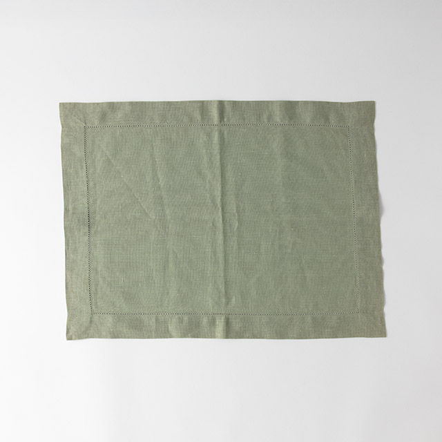 ランチョンマット 緑ステッチLa