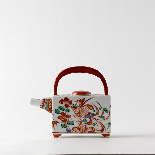 慶賀長角酒注ぎ　赤絵