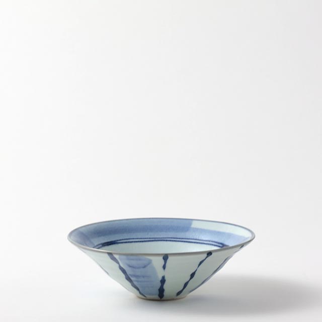 小鉢　白／紺　花御