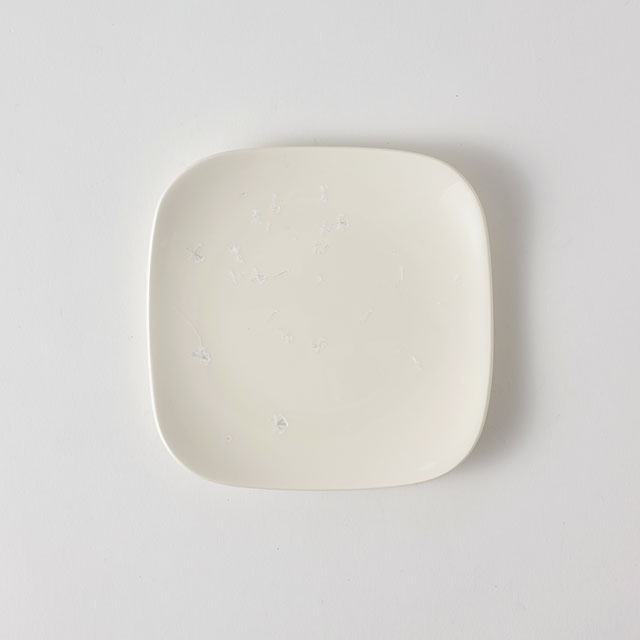 銘々皿 白 正方形 花御