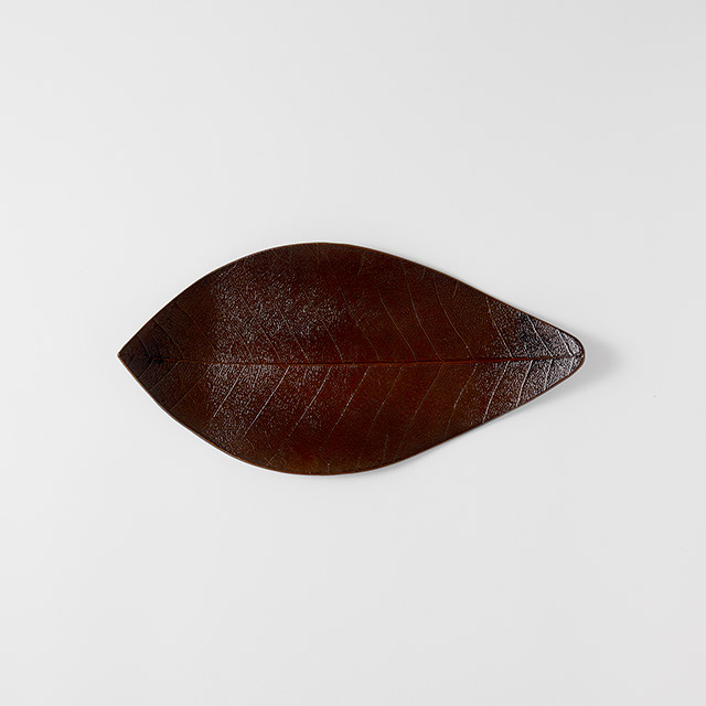 和）木の葉皿　茶　大