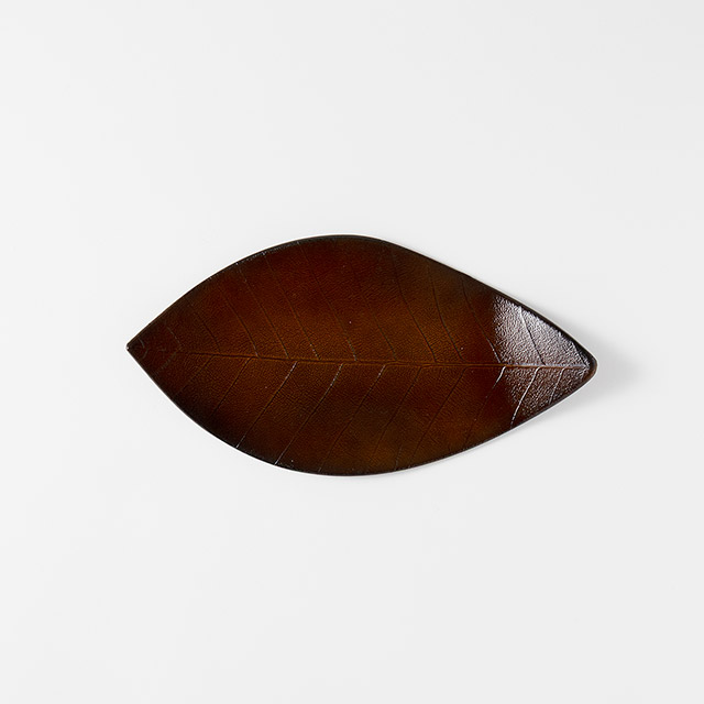 和）木の葉皿　茶　小