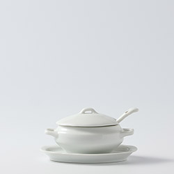 ビアンカ　白ドレッシングソーサー 　スプーン付