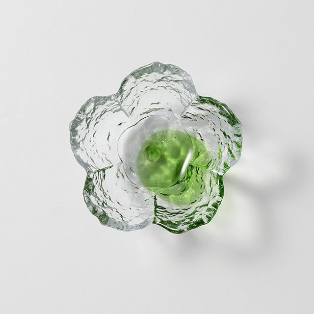 彩りビードロ 8cmガラス小鉢 緑