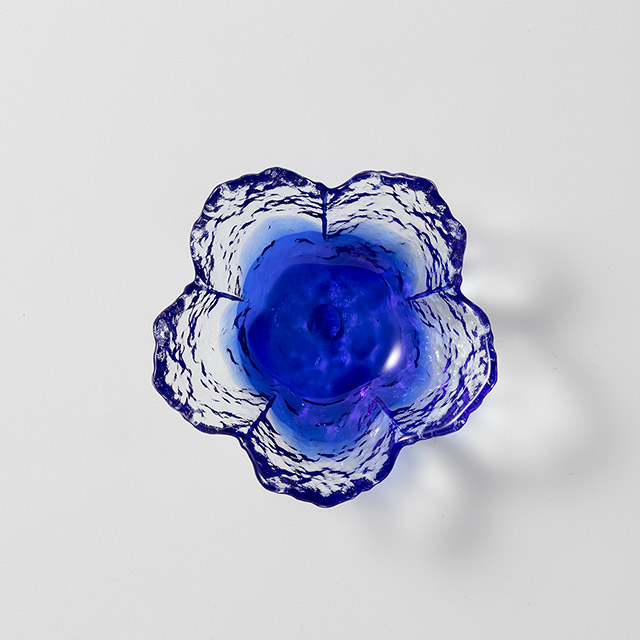 彩りビードロ　8cmガラス小鉢　紺