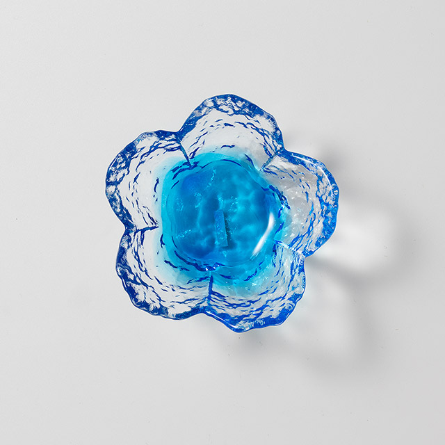 彩りビードロ 8cmガラス小鉢 水色