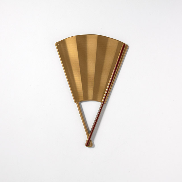 漆 半開き扇面皿 金/銀