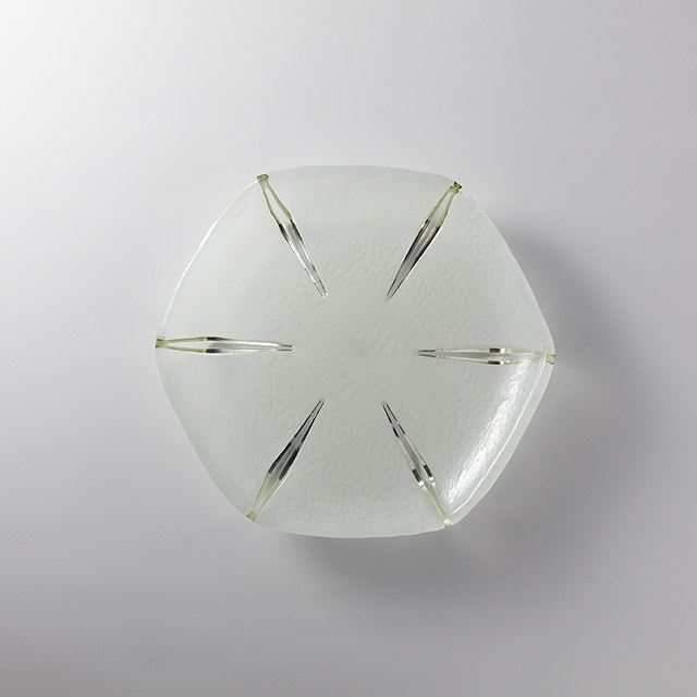 BAR　フロストガラス　六角皿26