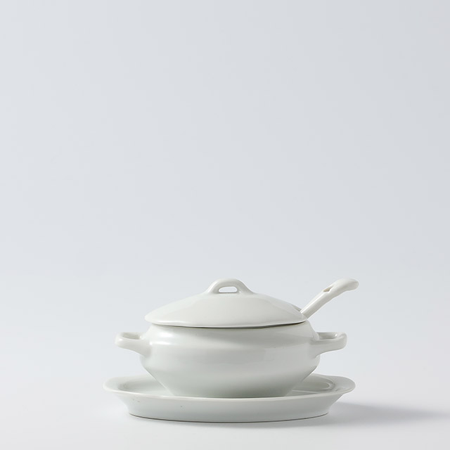 ビアンカ　白ドレッシングソーサー 　スプーン付