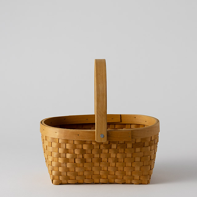 バスケット　オブロング持ち手付　ウィッカー
