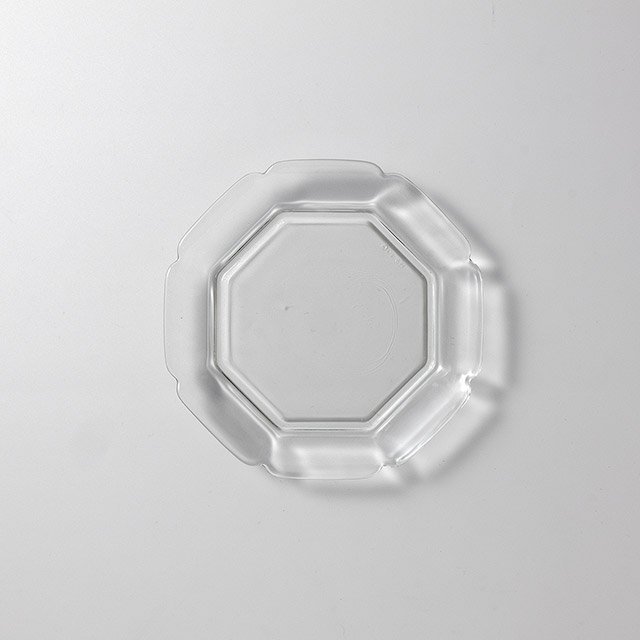 ガラス八角デザート皿 15.5cm