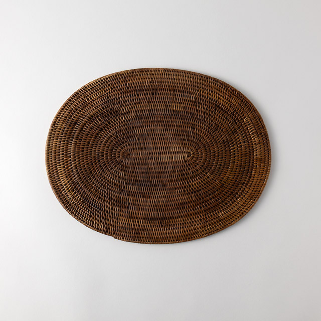 茶ケタ楕円トレー　エスニック大