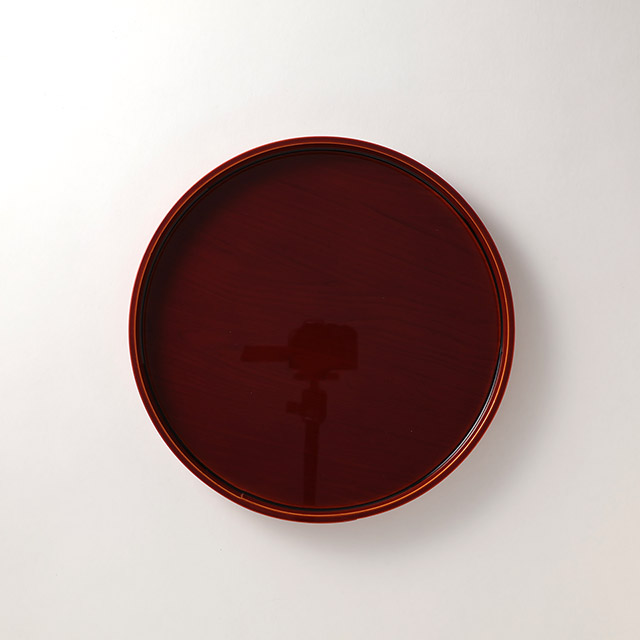 春慶塗り　丸盆　30cm