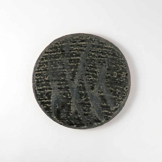 和食器 深緑丸 シート風皿