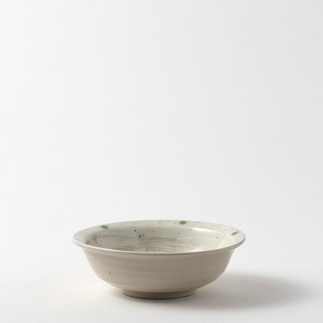 和食器　白艶グリーン水玉小鉢