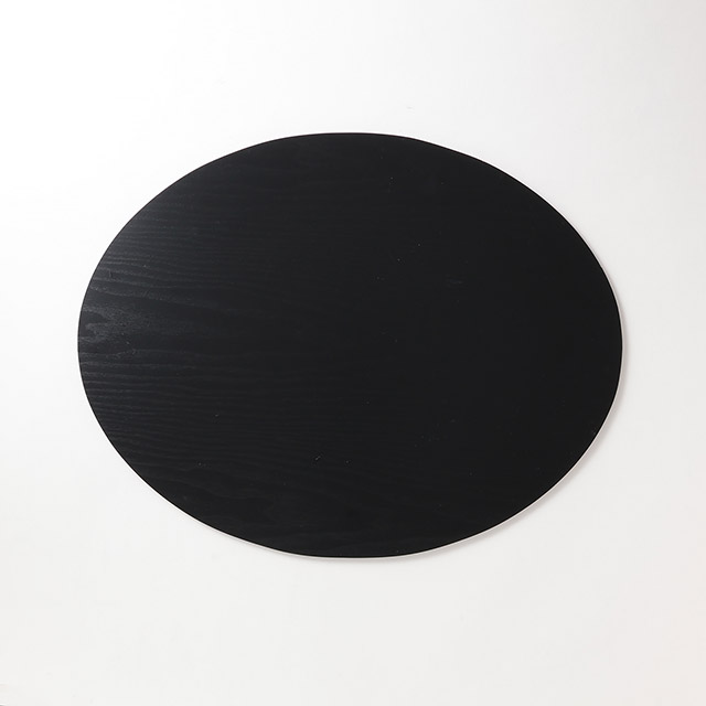 楕円トレー　黒木目調両面