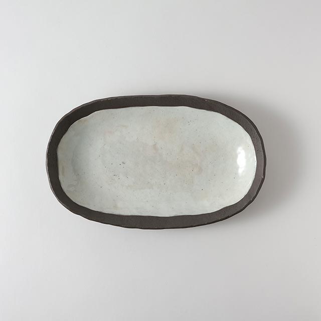 粉引 28×17.5 オーバル鉢