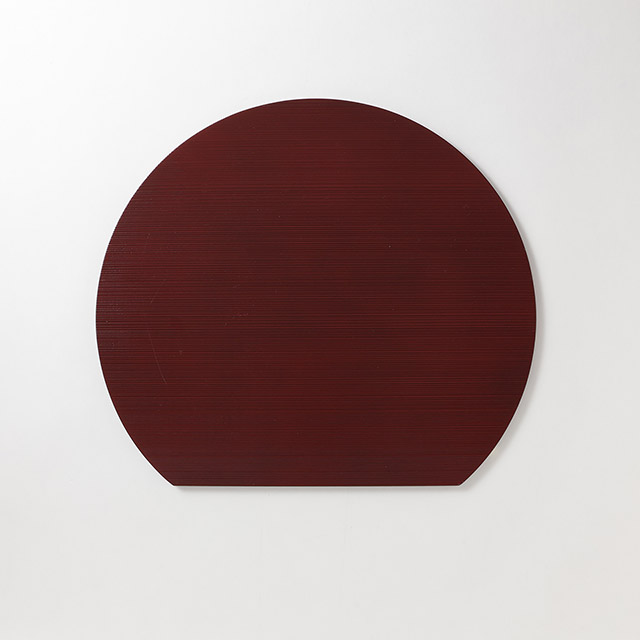 塗り　半月トレー　ヘギ目