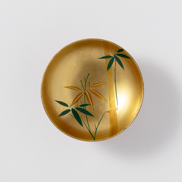 漆盃　朱／金　竹