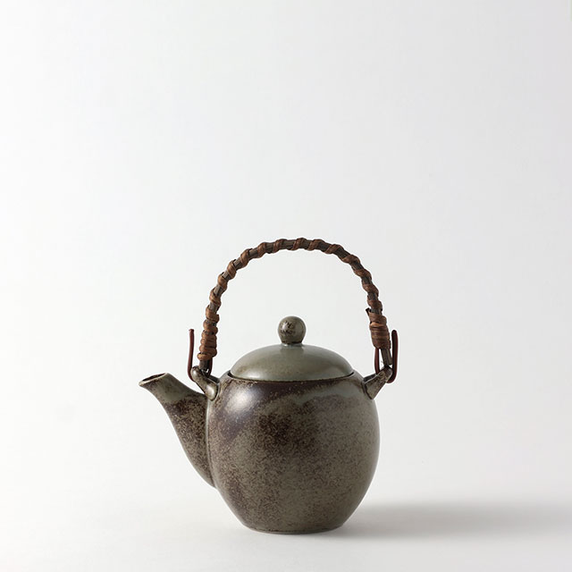 美濃焼（茶飯事）モスグリーン　土瓶