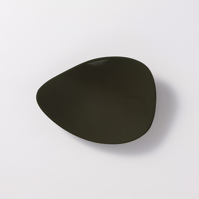 umbra　変形小皿　濃鶯色