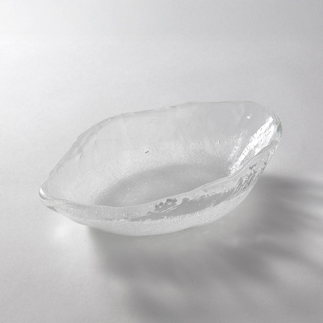 ガラス小判鉢 フロスト