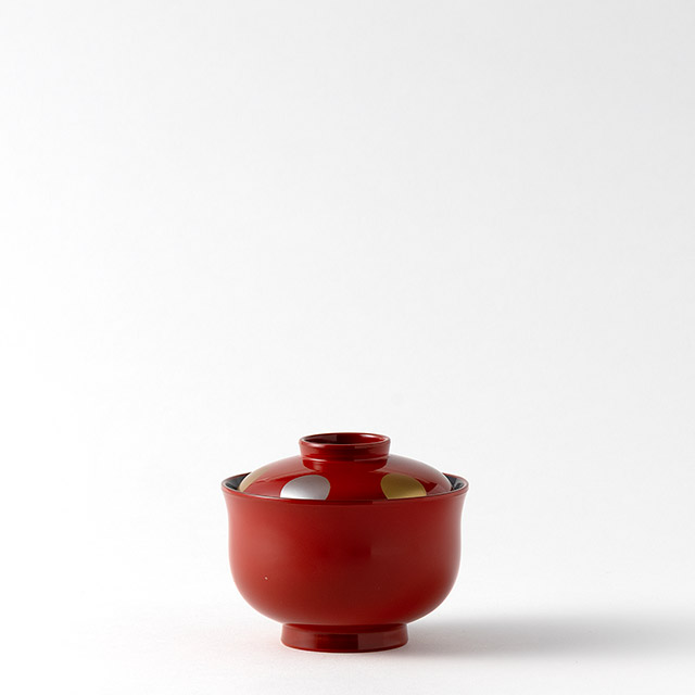 漆朱椀 フタ(金・銀丸)